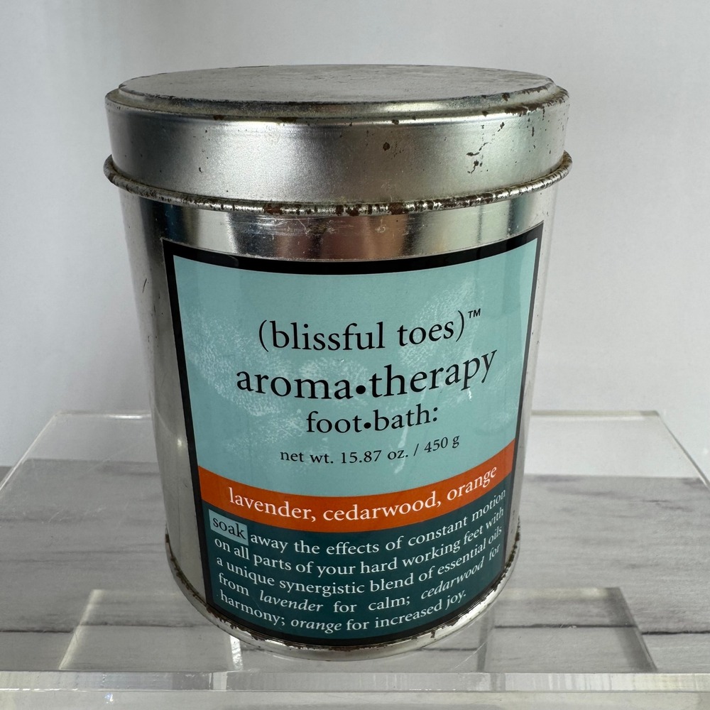 Blissful Toes Aromatherapy Foot Bath Soak Tin Lavender Cedarwood 15.87 oz
